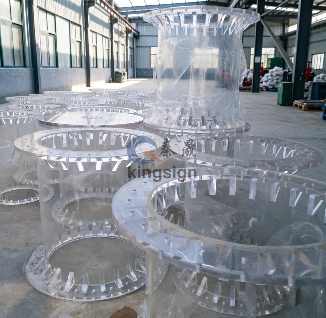 Tuyaux à bride en acrylique transparent personnalisés Kingsign